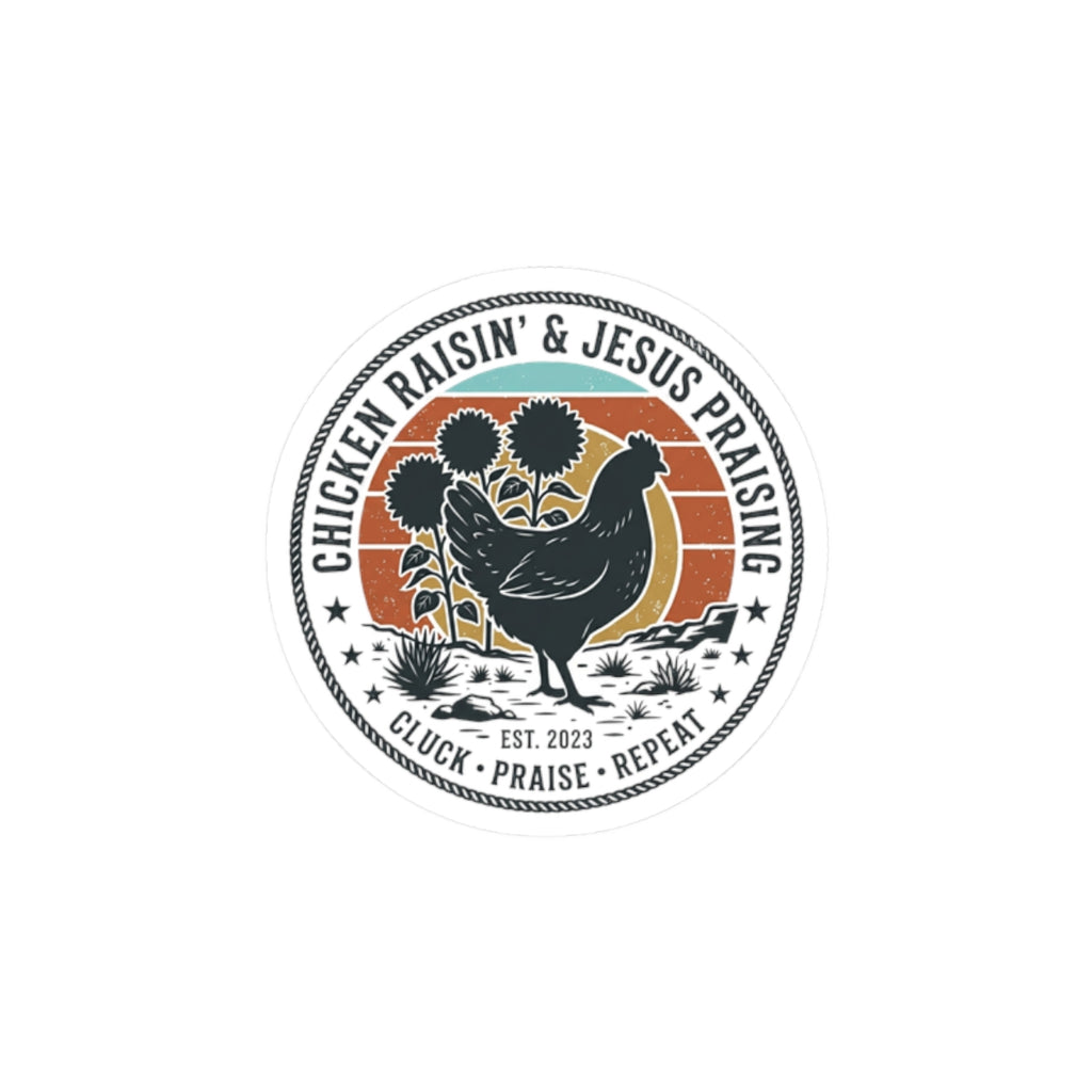 Chicken Raisin & Jesus Praisin Sticker | Western Americana, Vintage Ranch