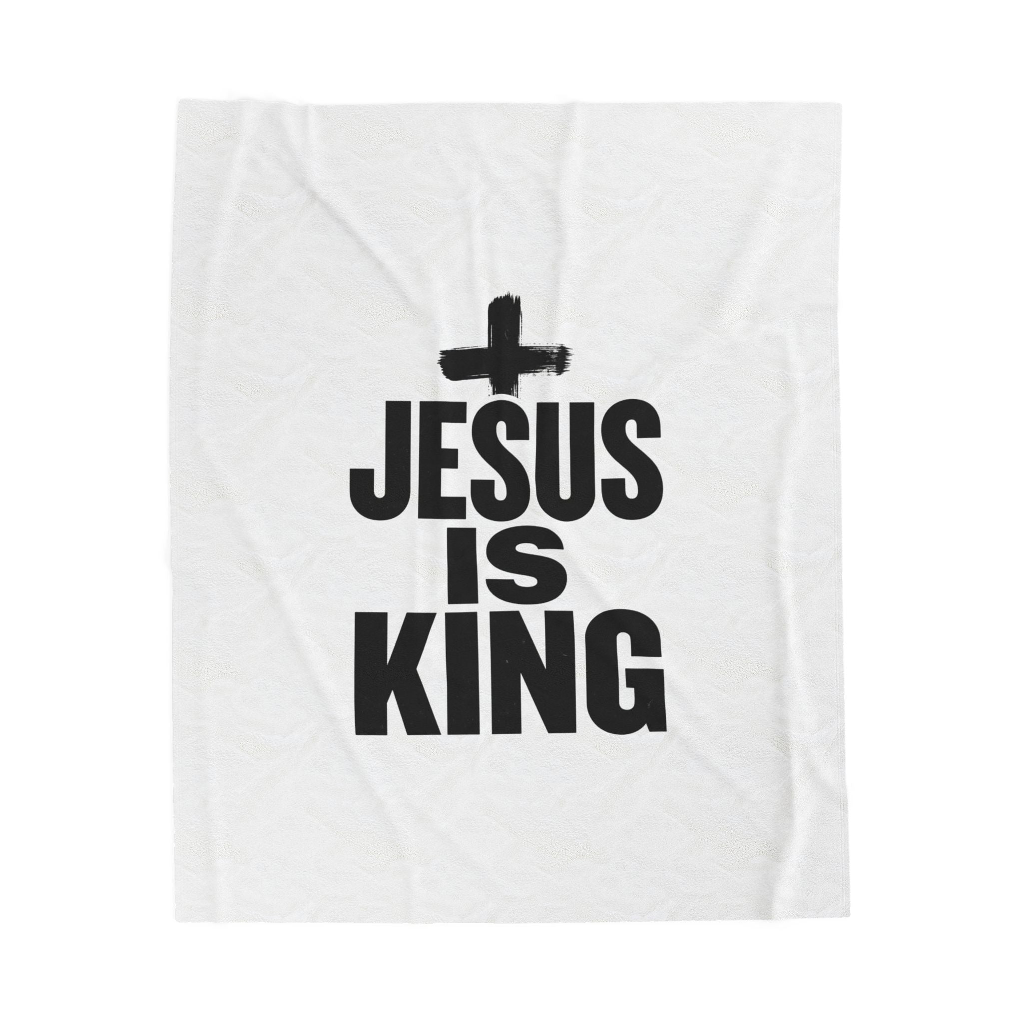 Jesus Is King Velveteen Plush Blanket | Christian Easter, Resurrection Scripture