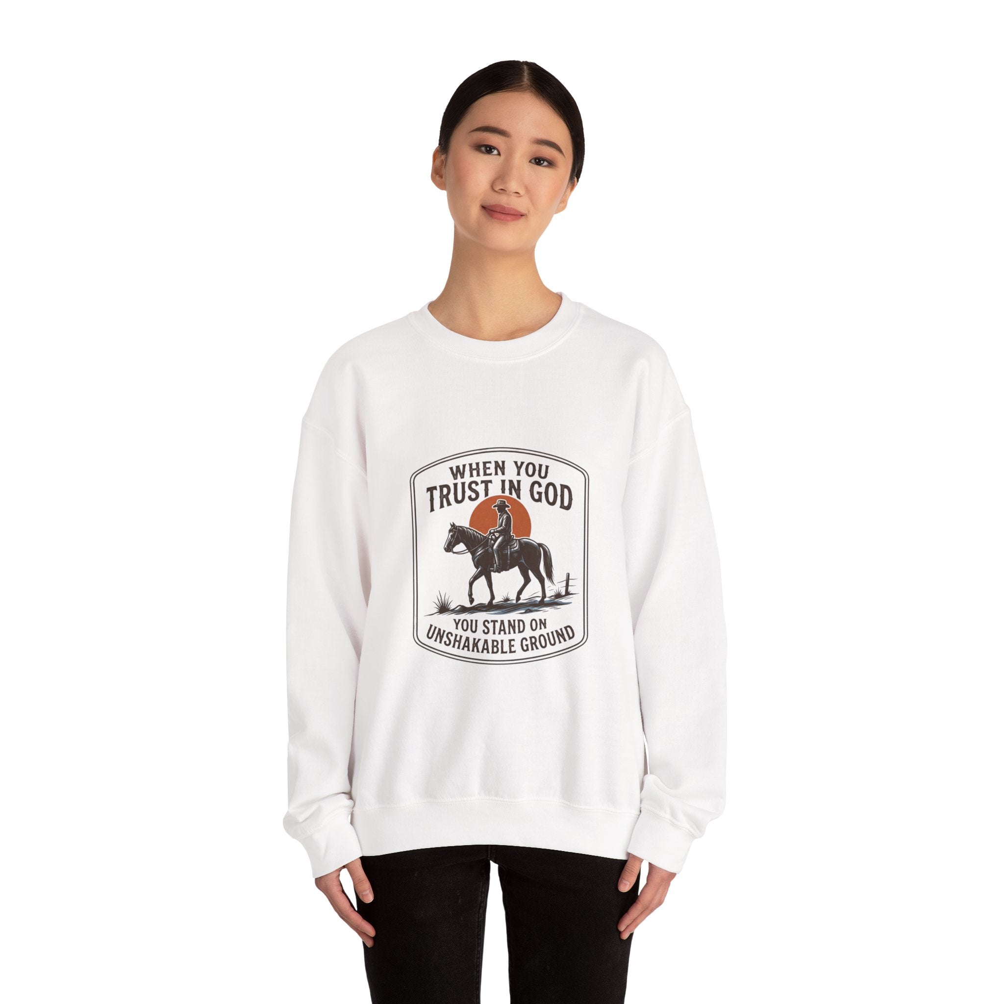 When You Trust in God Crewneck Sweatshirt | Western cowboy, Americana vintage