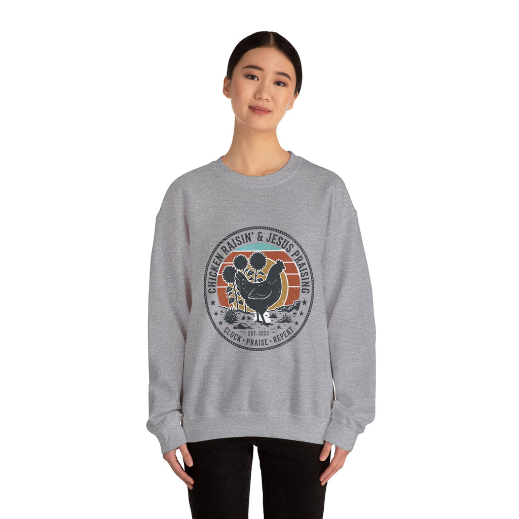 Chicken Raisin & Jesus Praisin Crewneck Sweatshirt | Western Americana, Vintage Rodeo