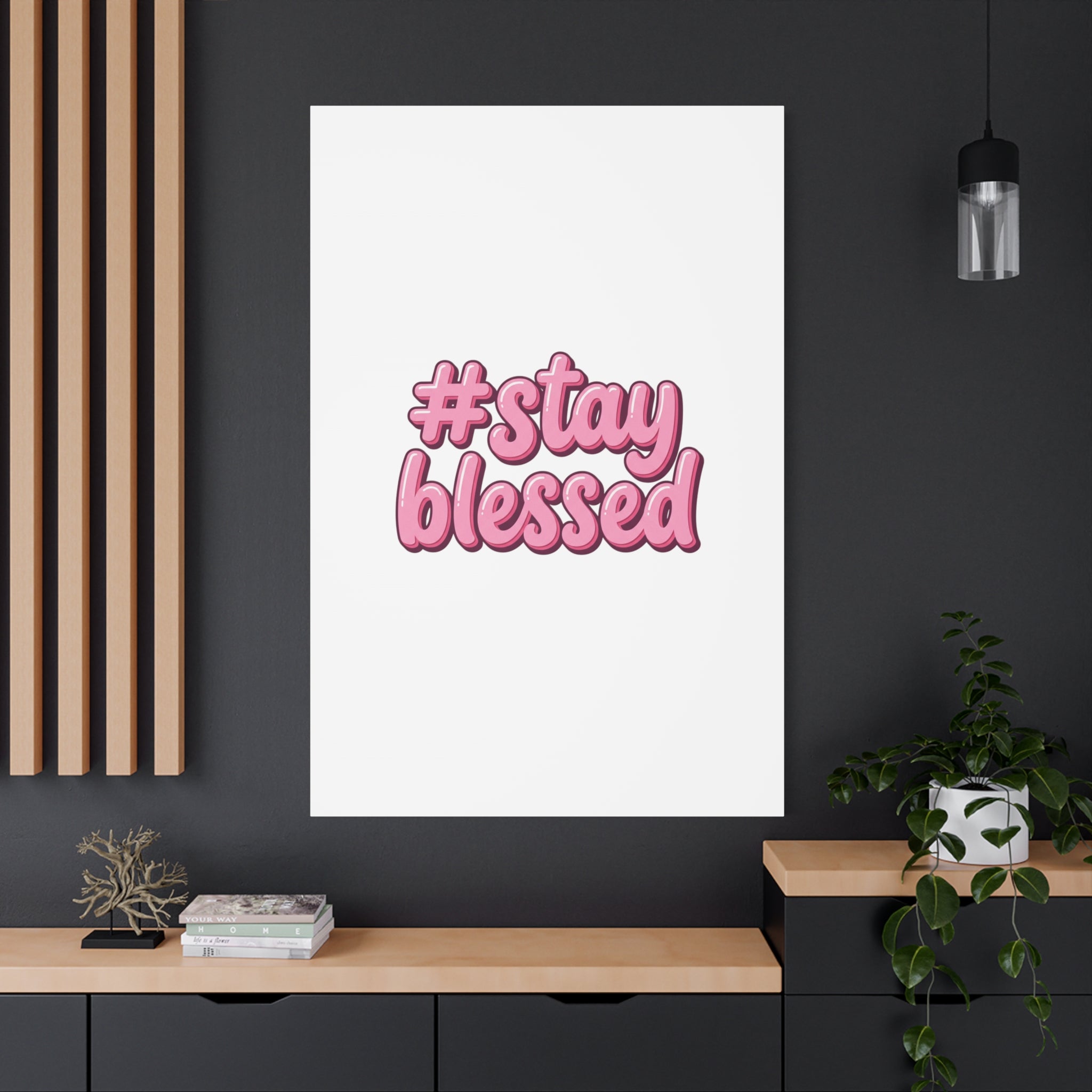 Stay Blessed Canvas, Christian Easter Scripture Wall Art | Pastel Faith Decor