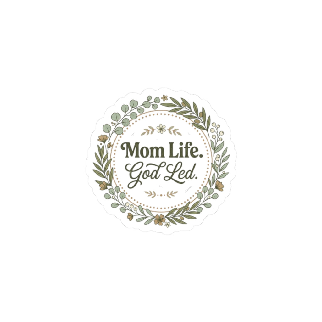 Mom Life God Led Sticker | Mother’s Day Minimal Typographic, Faith Mom