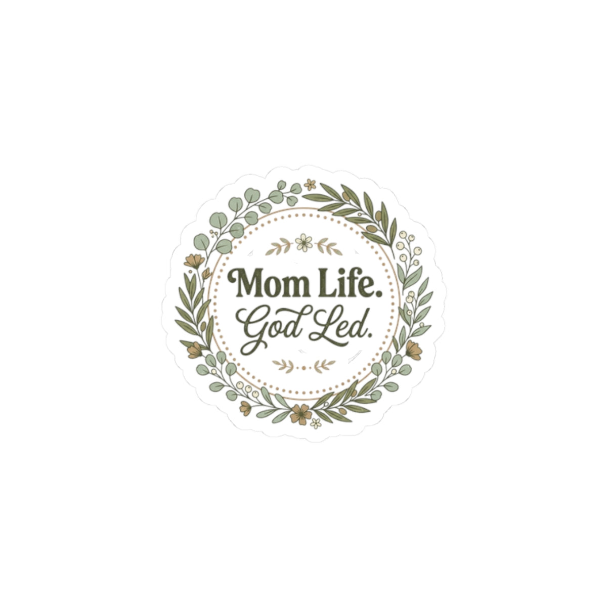 Mom Life God Led Sticker | Mother’s Day Minimal Typographic, Faith Mom