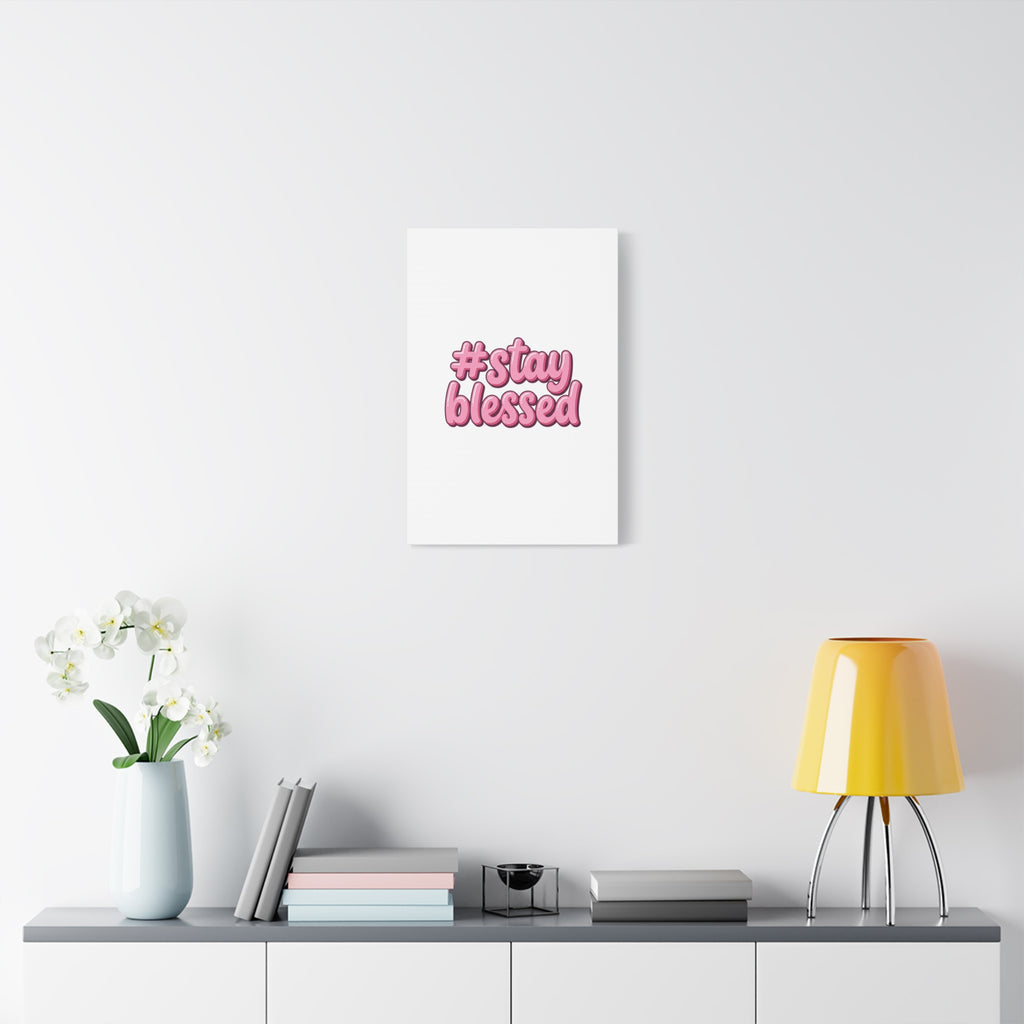 Stay Blessed Canvas, Christian Easter Scripture Wall Art | Pastel Faith Decor