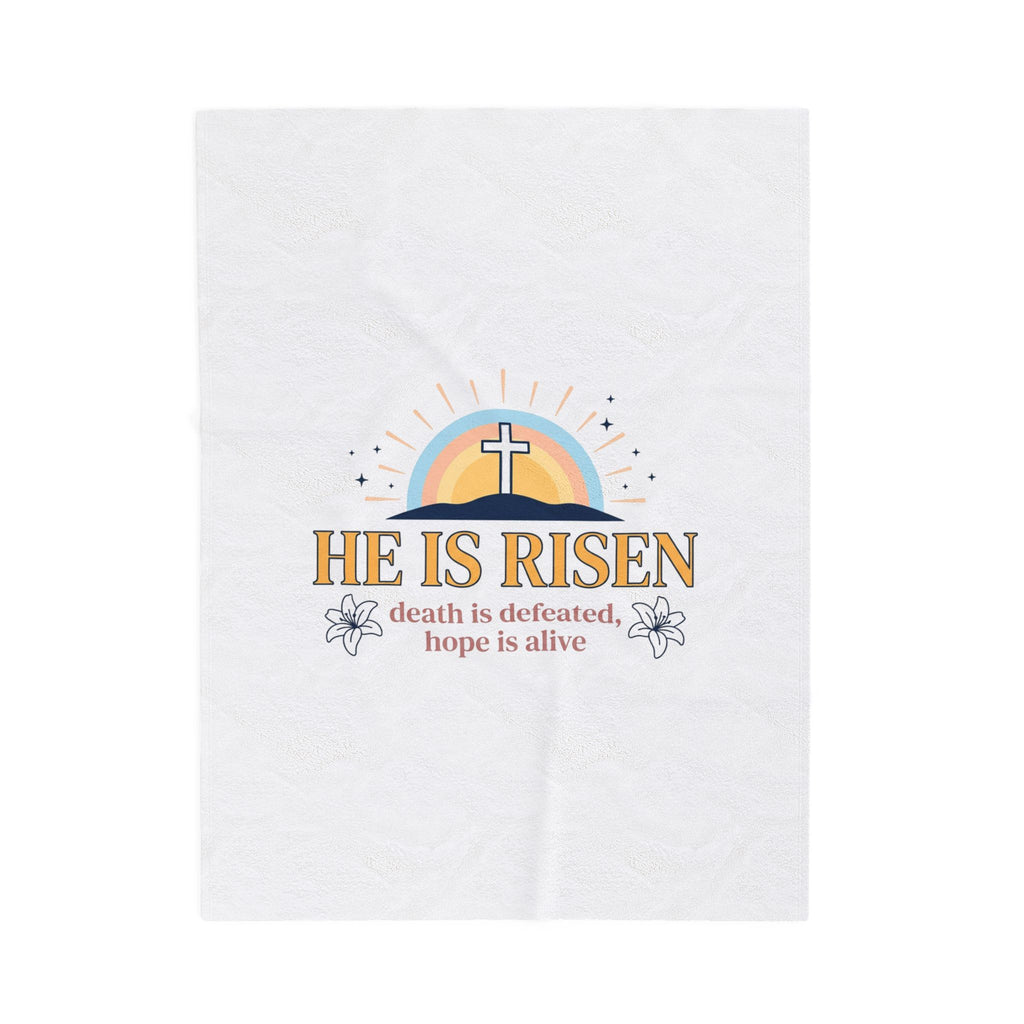 He Is Risen Velveteen Plush Blanket | Christian Easter, Resurrection
