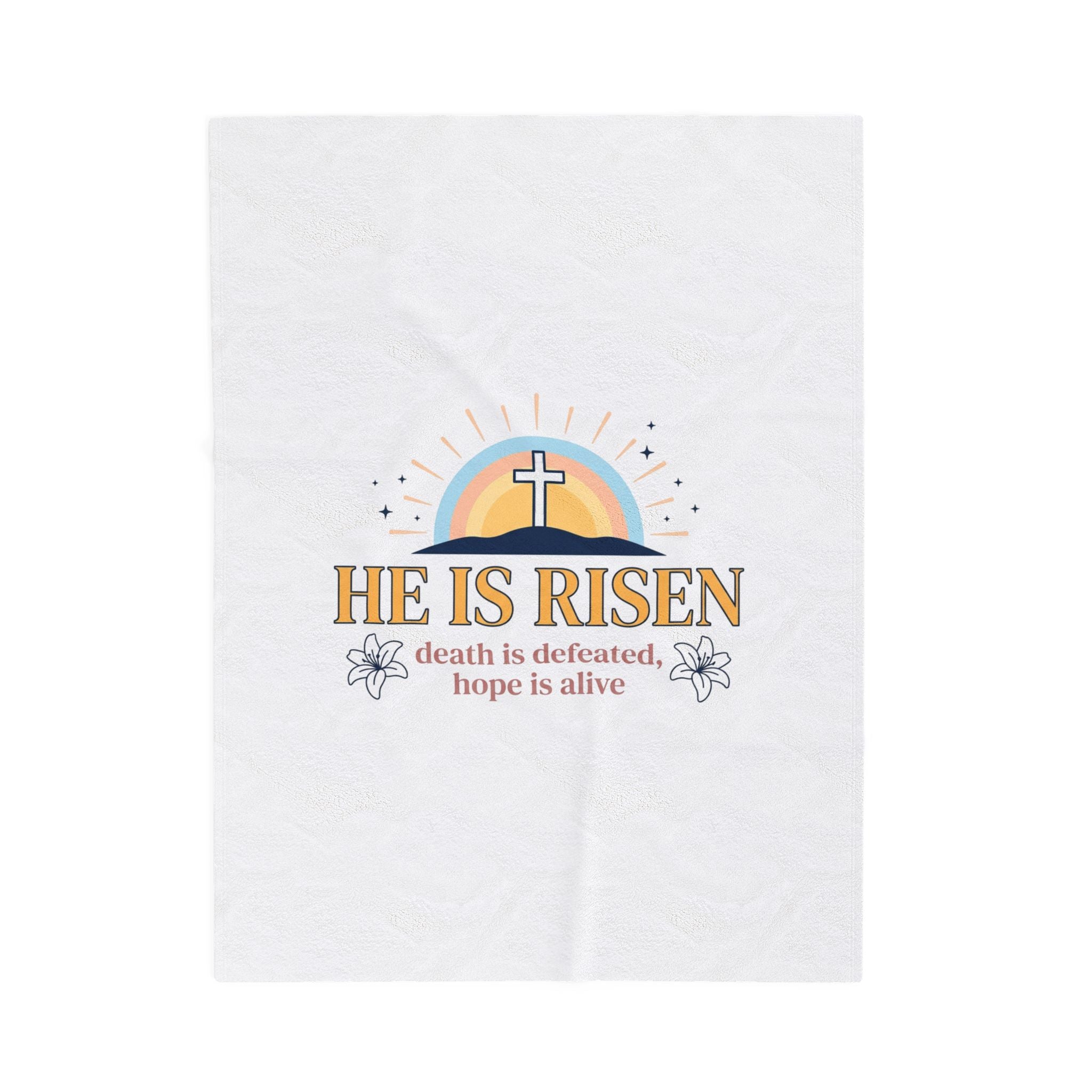 He Is Risen Velveteen Plush Blanket | Christian Easter, Resurrection