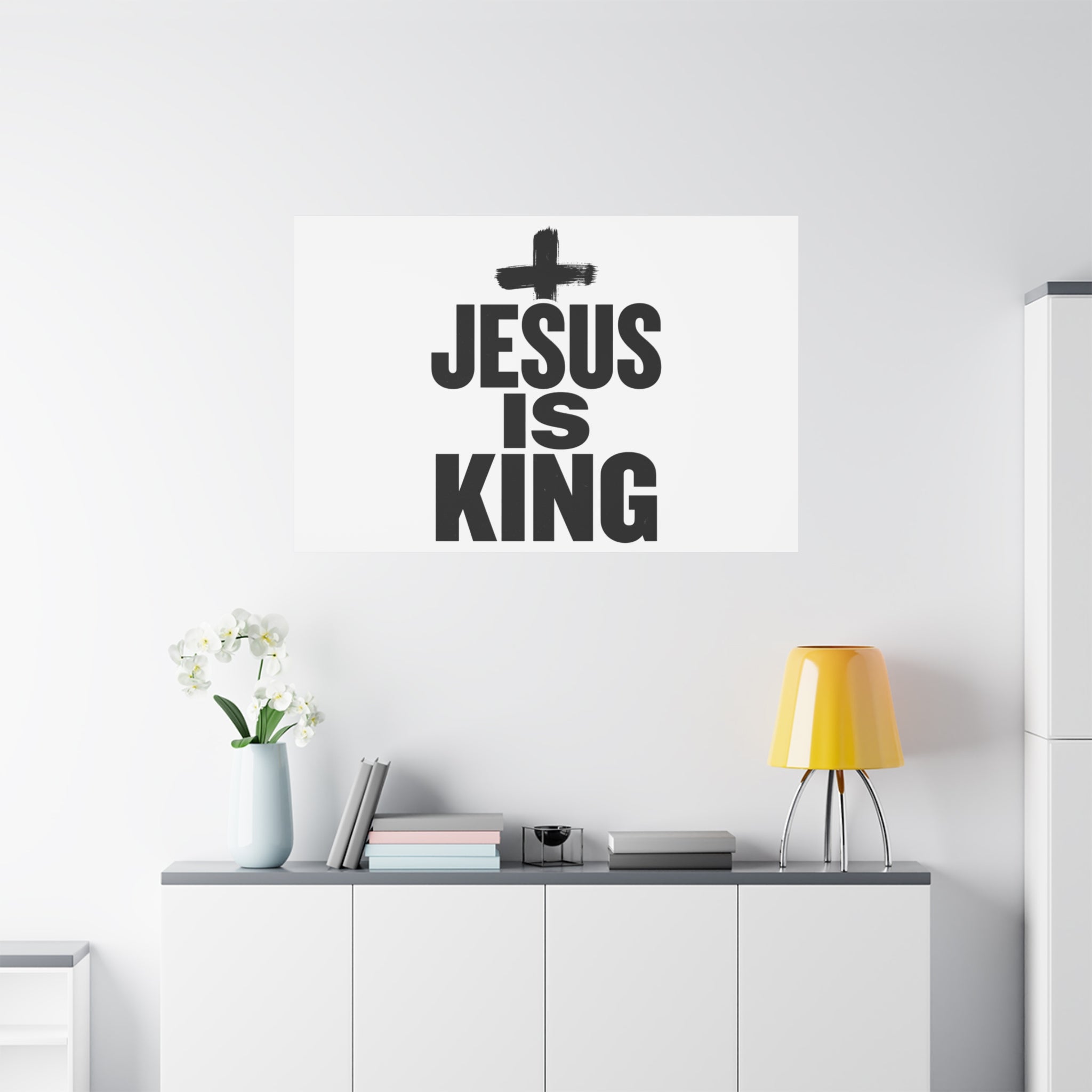 Jesus Is King Canvas | Christian Easter Wall Art, Faith Resurrection Decor