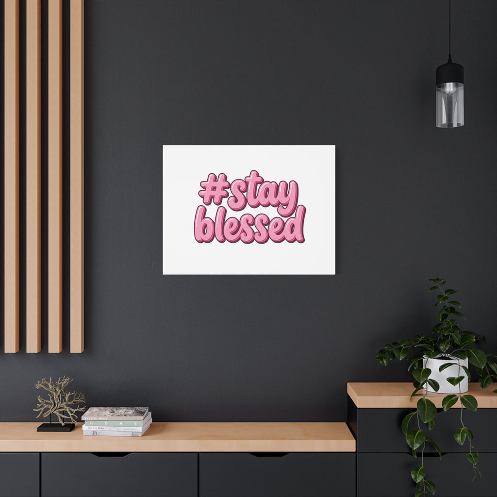 Stay Blessed Canvas, Christian Easter Scripture Wall Art | Pastel Faith Decor