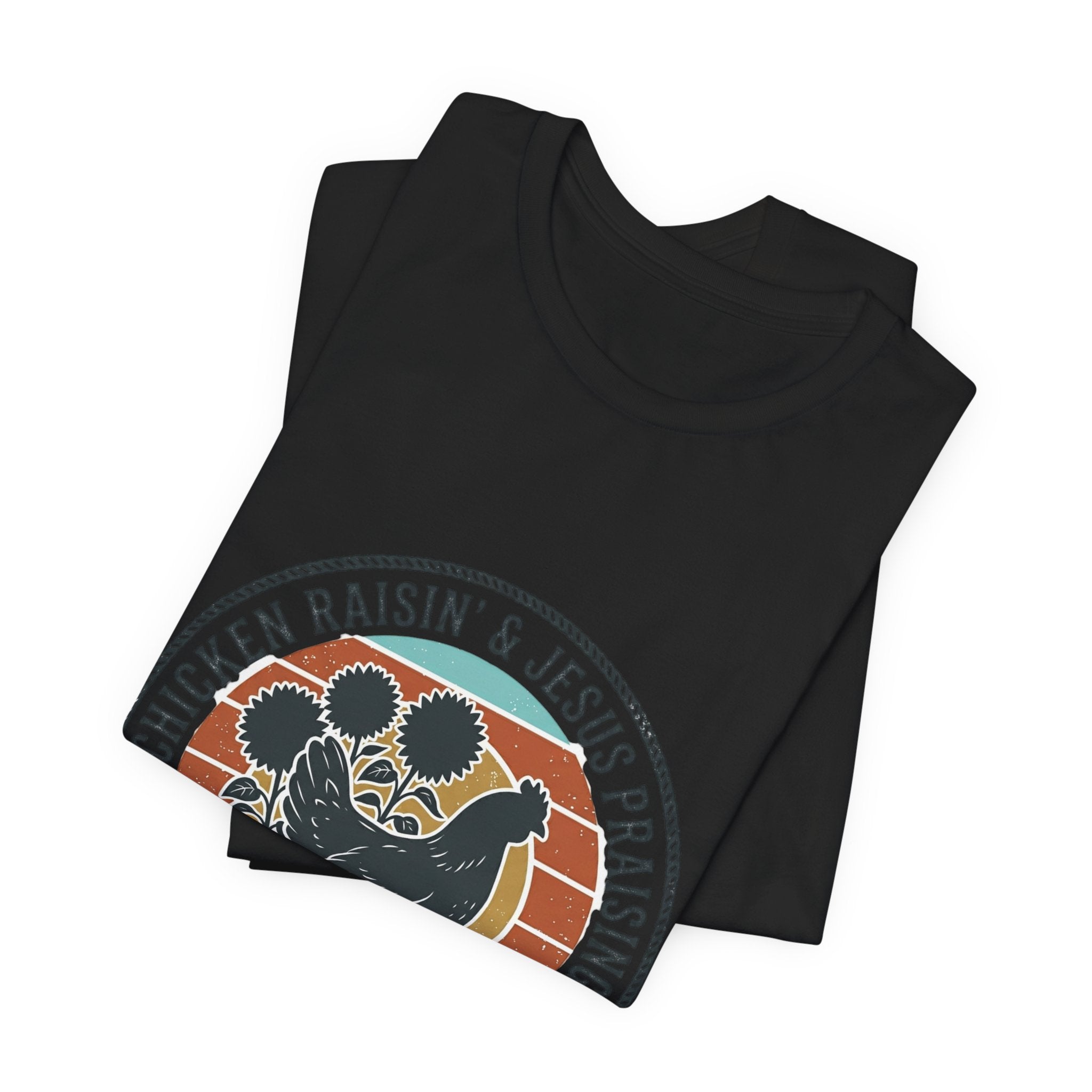 Chicken Raisin & Jesus Praisin Vintage Western T‑Shirt | Americana Cowboy Rodeo
