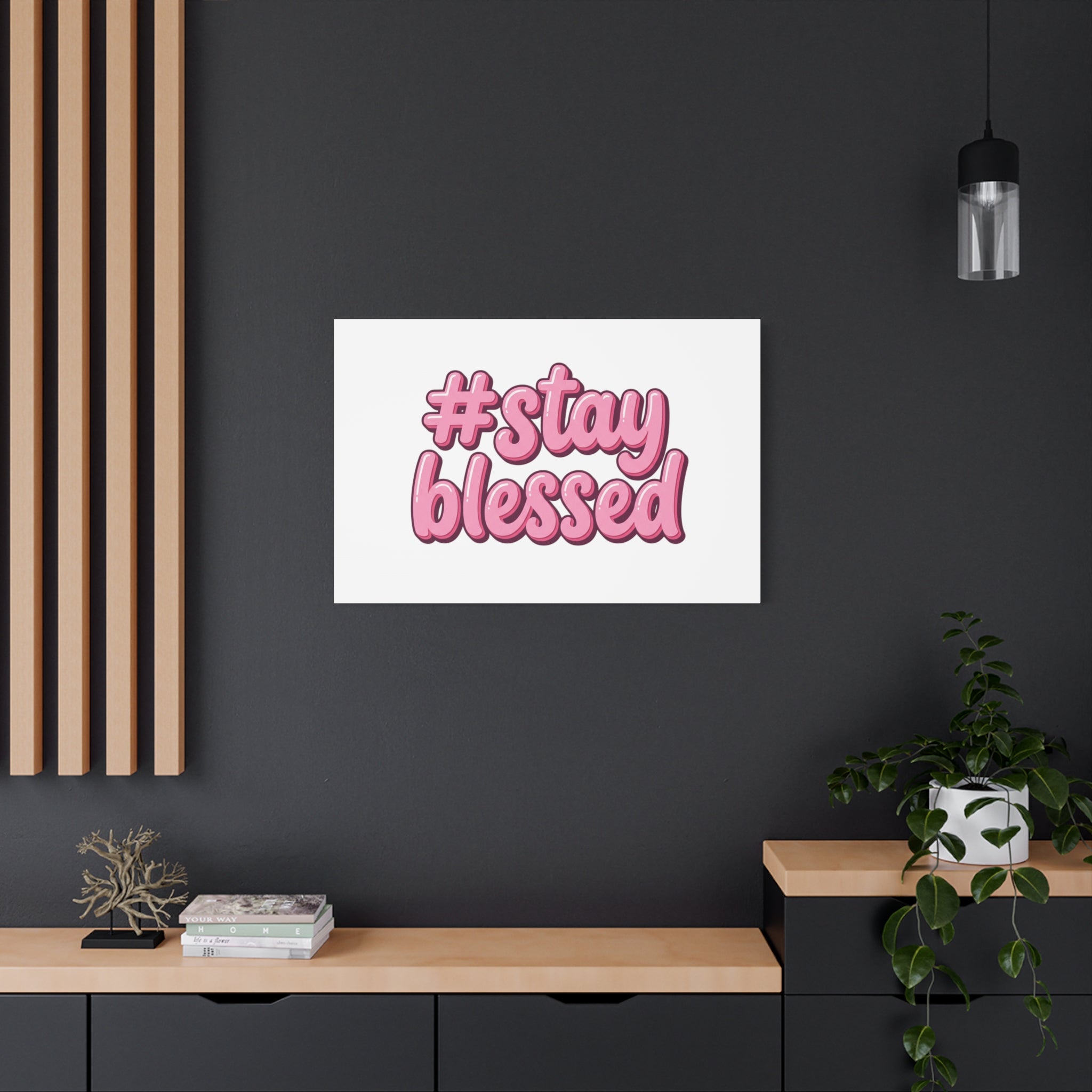 Stay Blessed Canvas, Christian Easter Scripture Wall Art | Pastel Faith Decor