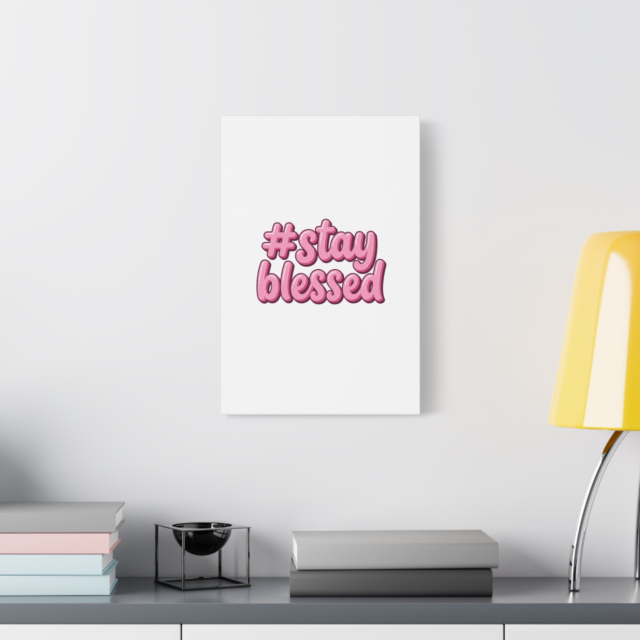 Stay Blessed Canvas, Christian Easter Scripture Wall Art | Pastel Faith Decor