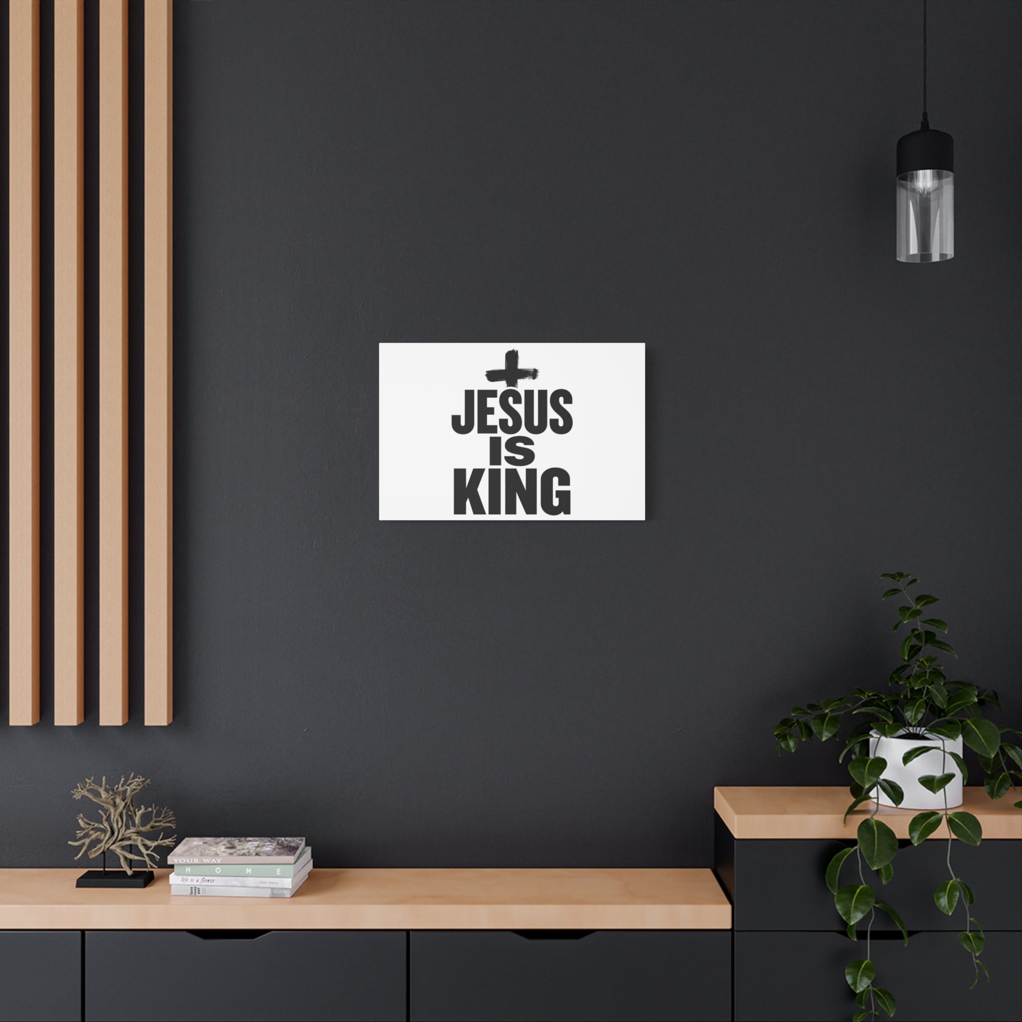 Jesus Is King Canvas | Christian Easter Wall Art, Faith Resurrection Decor