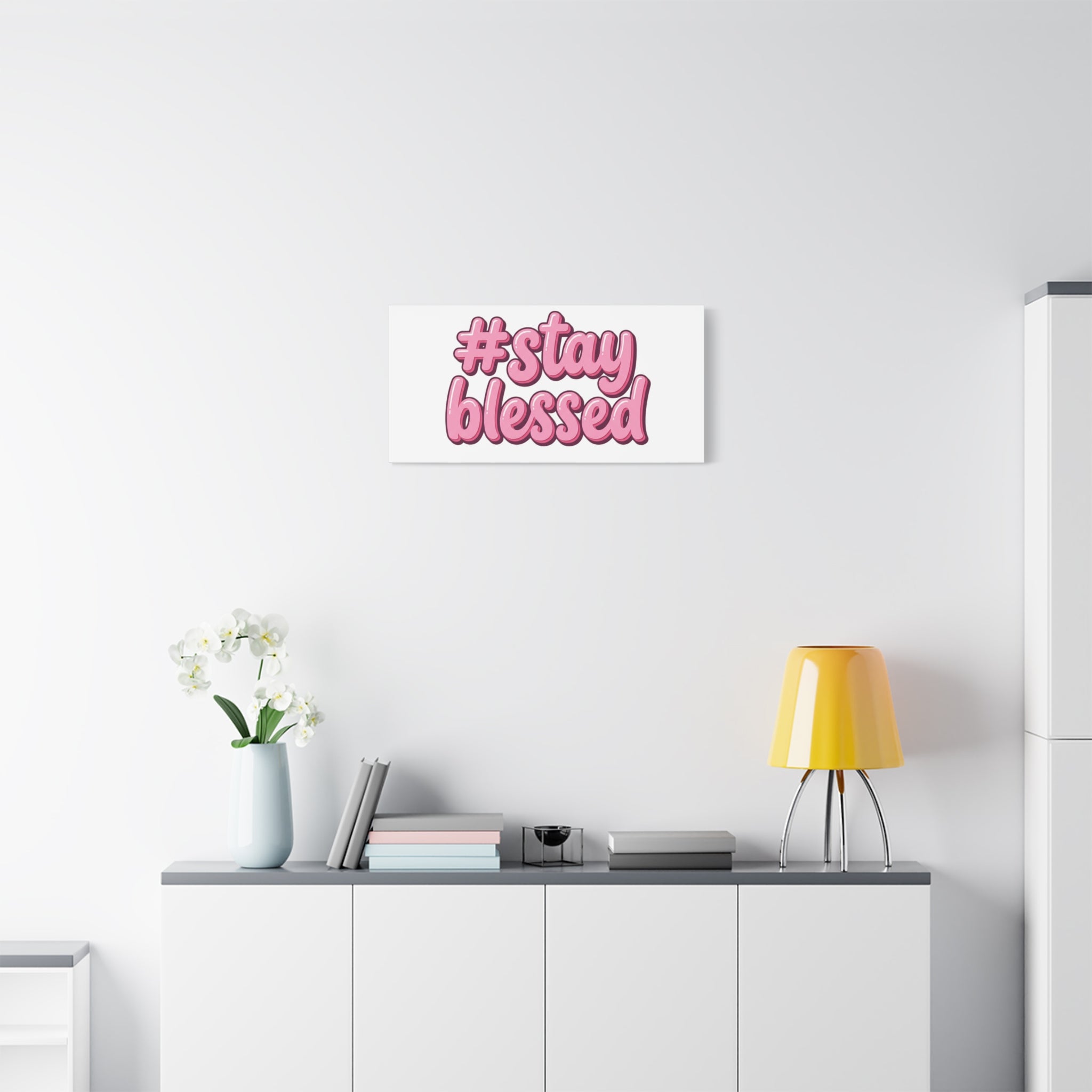 Stay Blessed Canvas, Christian Easter Scripture Wall Art | Pastel Faith Decor