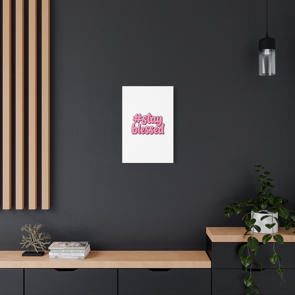 Stay Blessed Canvas, Christian Easter Scripture Wall Art | Pastel Faith Decor