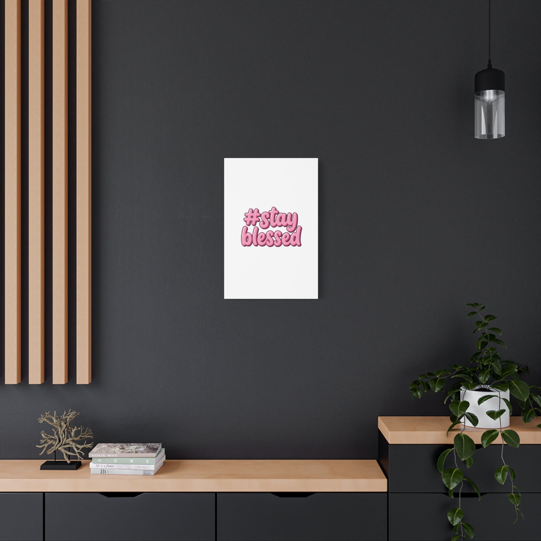 Stay Blessed Canvas, Christian Easter Scripture Wall Art | Pastel Faith Decor