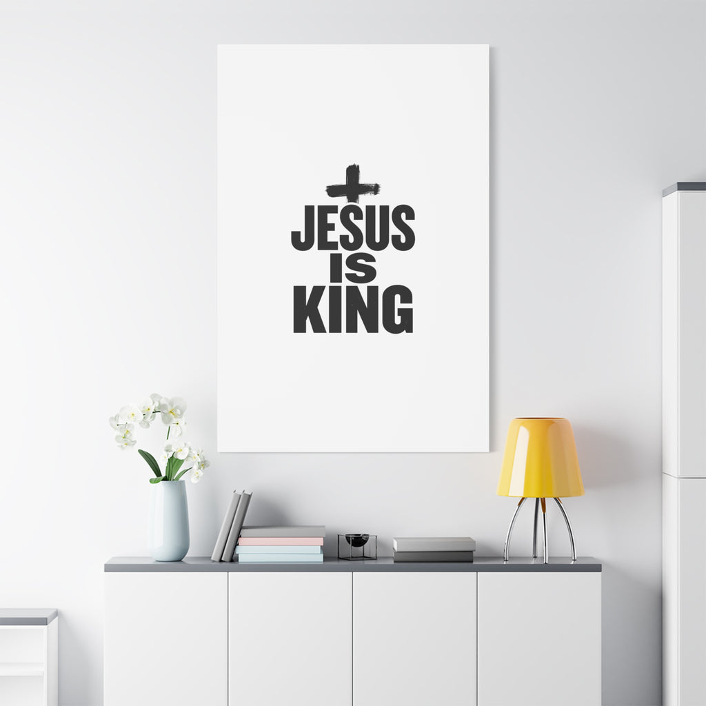 Jesus Is King Canvas | Christian Easter Wall Art, Faith Resurrection Decor