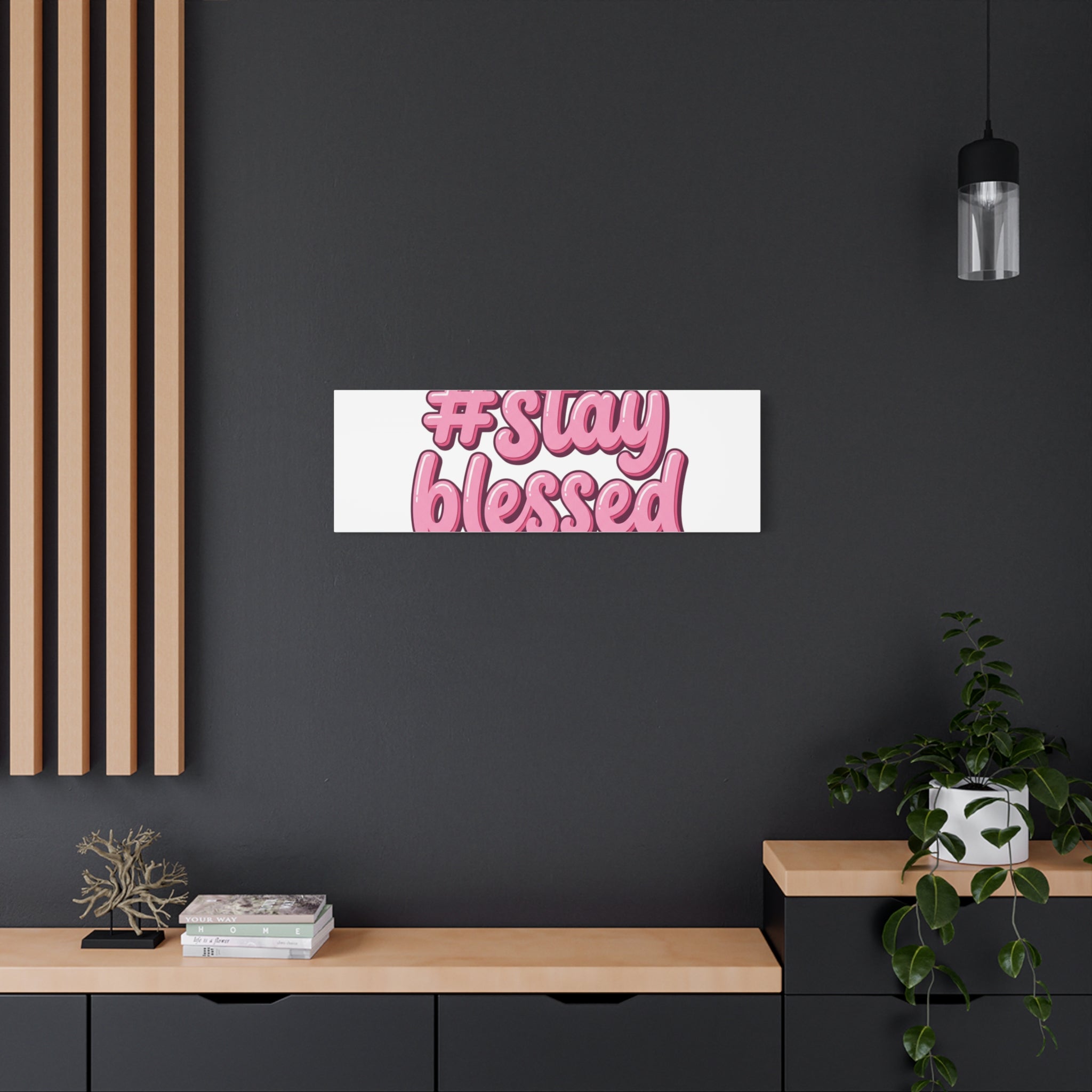Stay Blessed Canvas, Christian Easter Scripture Wall Art | Pastel Faith Decor