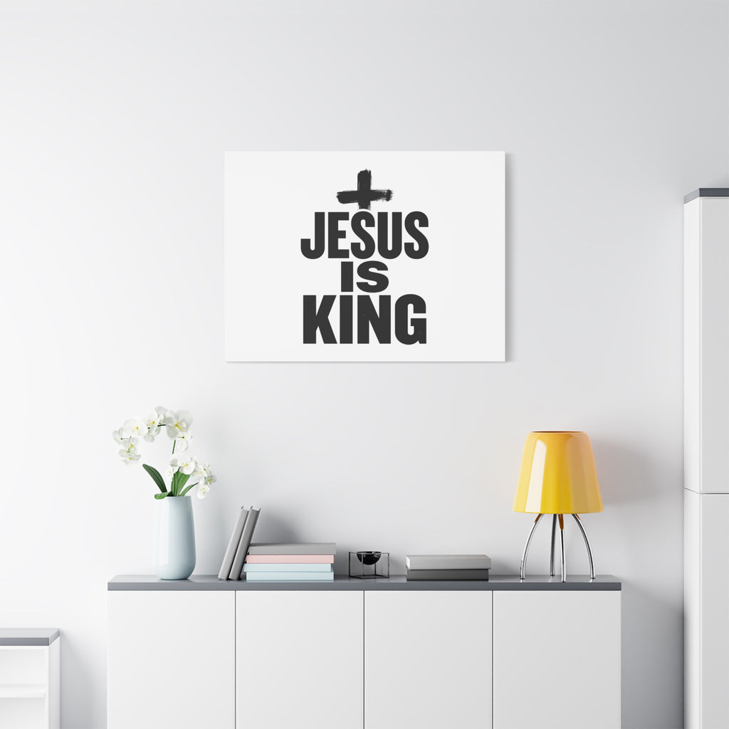 Jesus Is King Canvas | Christian Easter Wall Art, Faith Resurrection Decor
