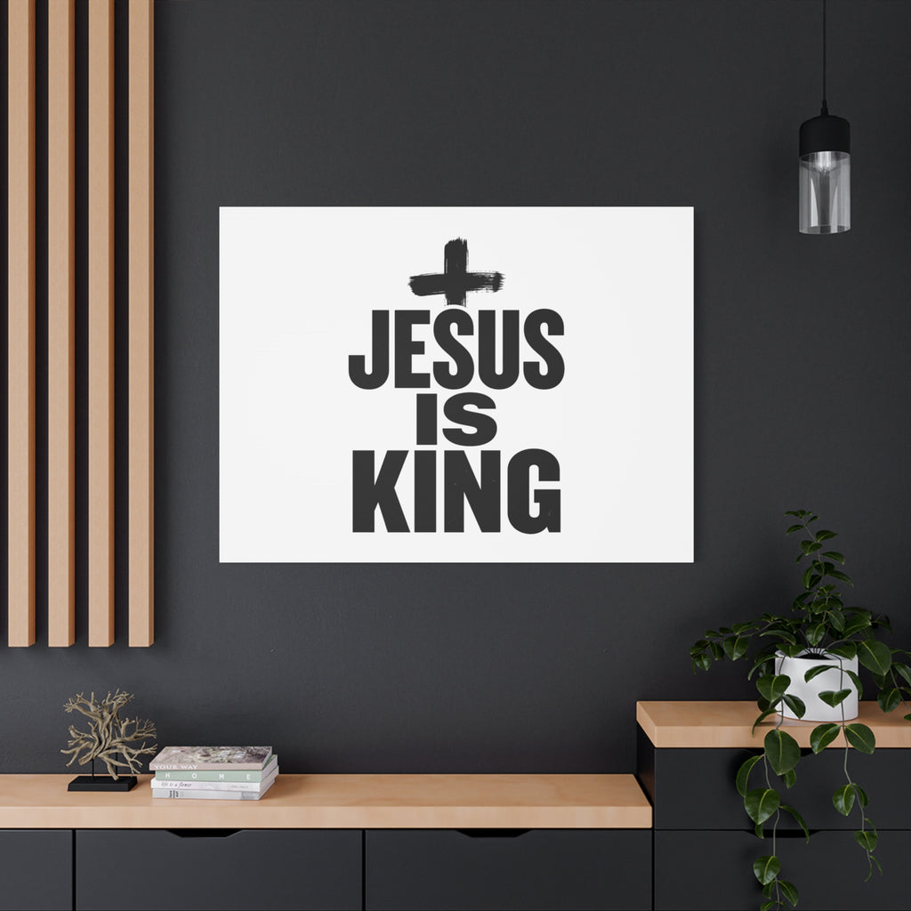 Jesus Is King Canvas | Christian Easter Wall Art, Faith Resurrection Decor