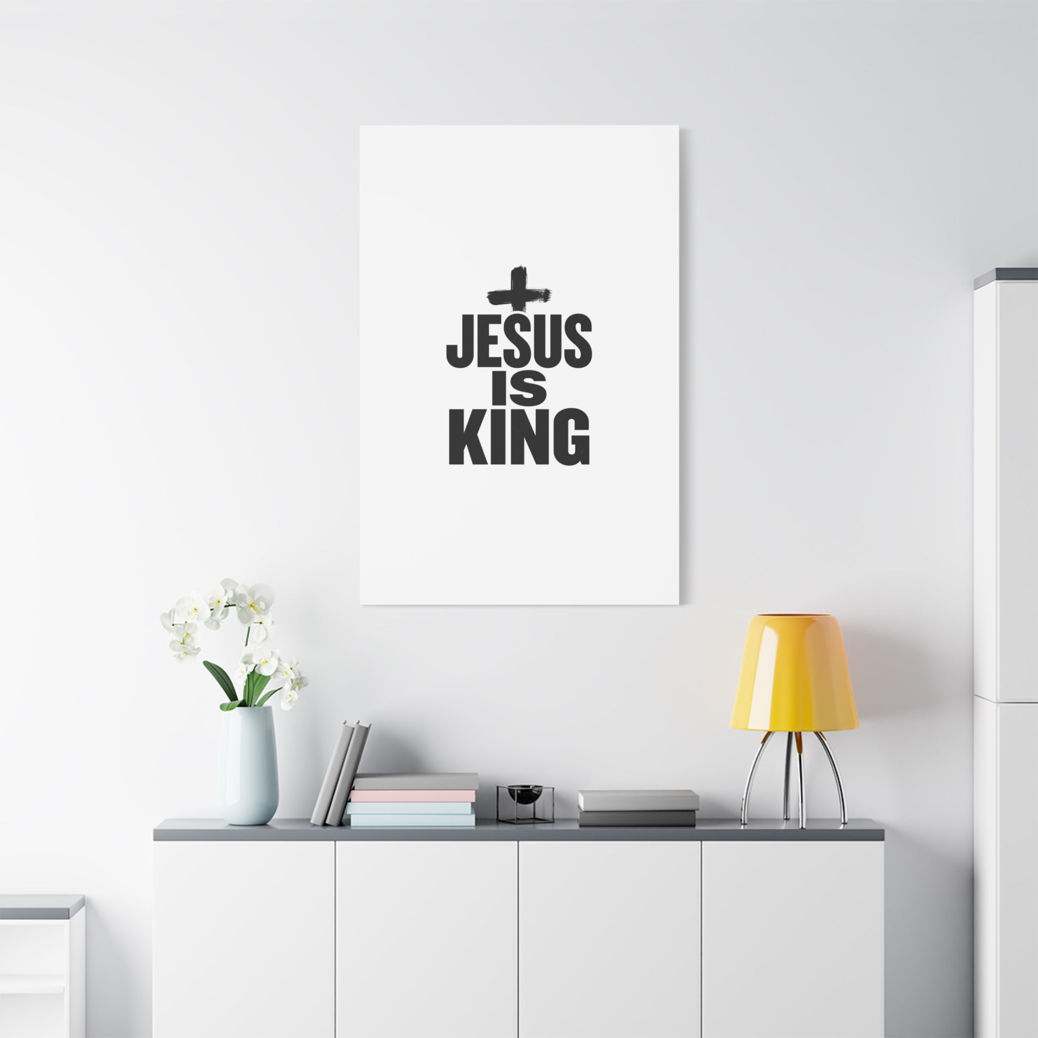 Jesus Is King Canvas | Christian Easter Wall Art, Faith Resurrection Decor