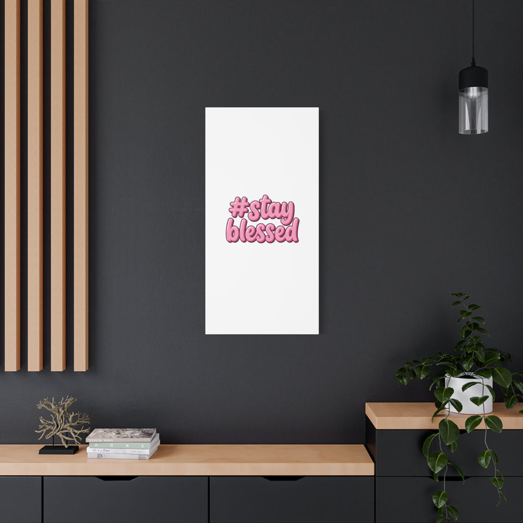 Stay Blessed Canvas, Christian Easter Scripture Wall Art | Pastel Faith Decor