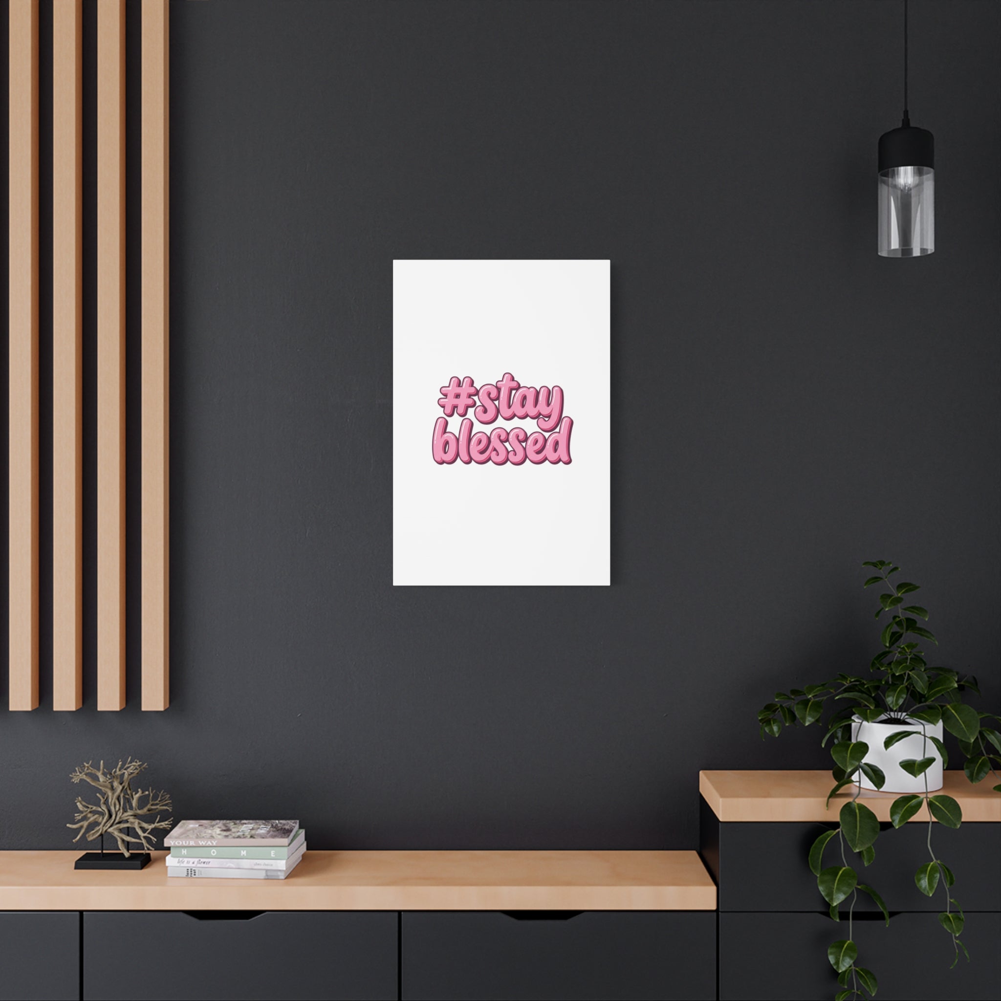 Stay Blessed Canvas, Christian Easter Scripture Wall Art | Pastel Faith Decor