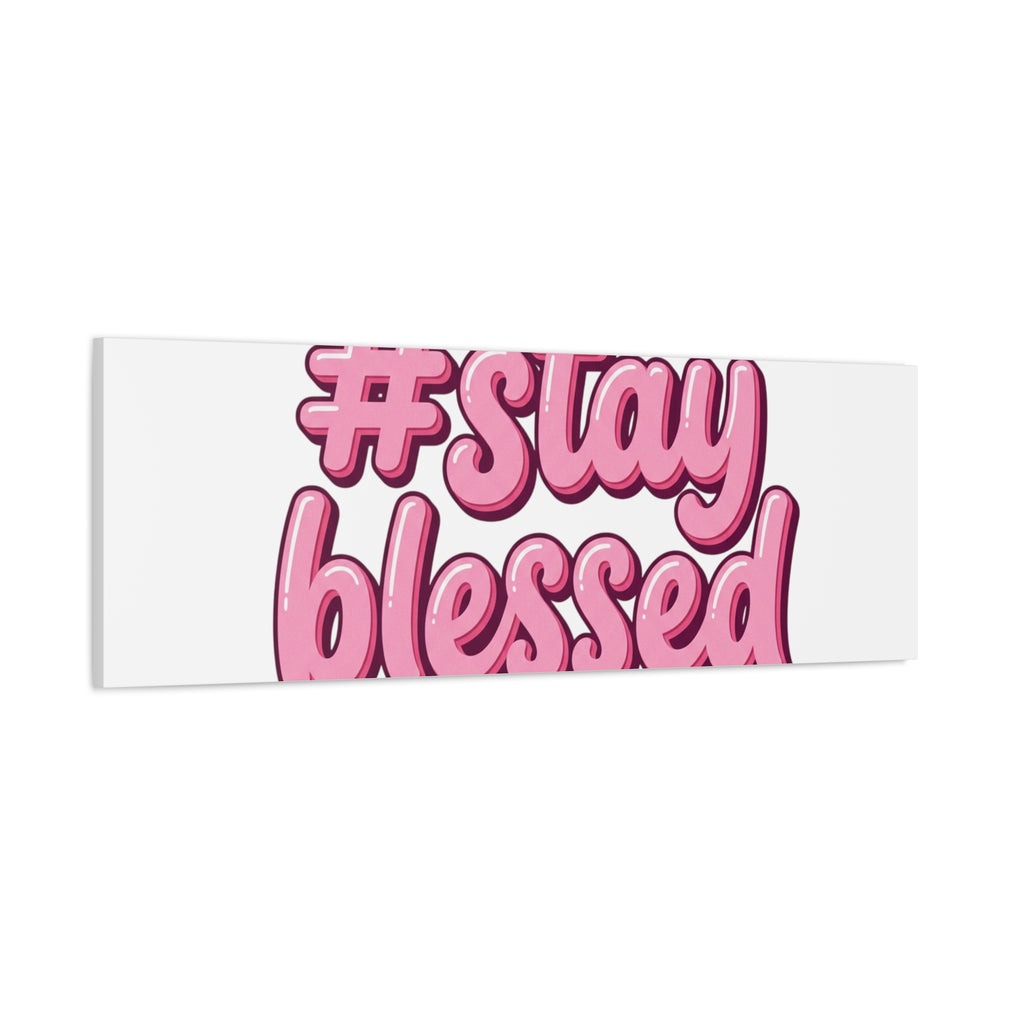Stay Blessed Canvas, Christian Easter Scripture Wall Art | Pastel Faith Decor