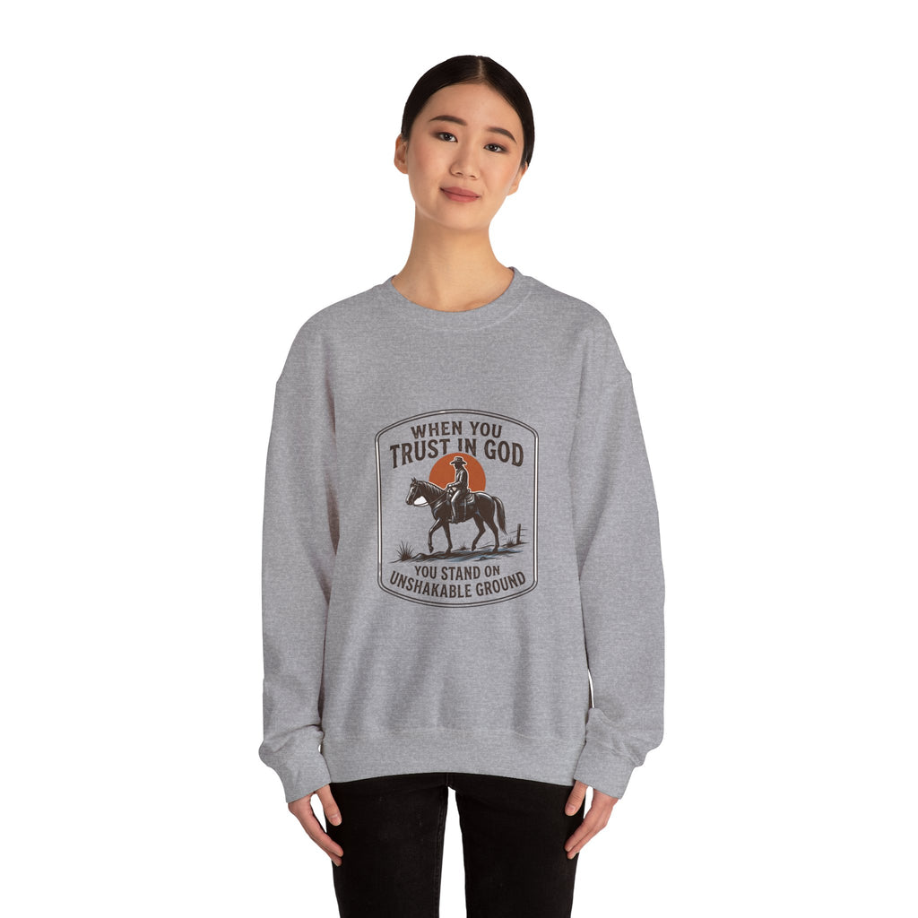 When You Trust in God Crewneck Sweatshirt | Western cowboy, Americana vintage