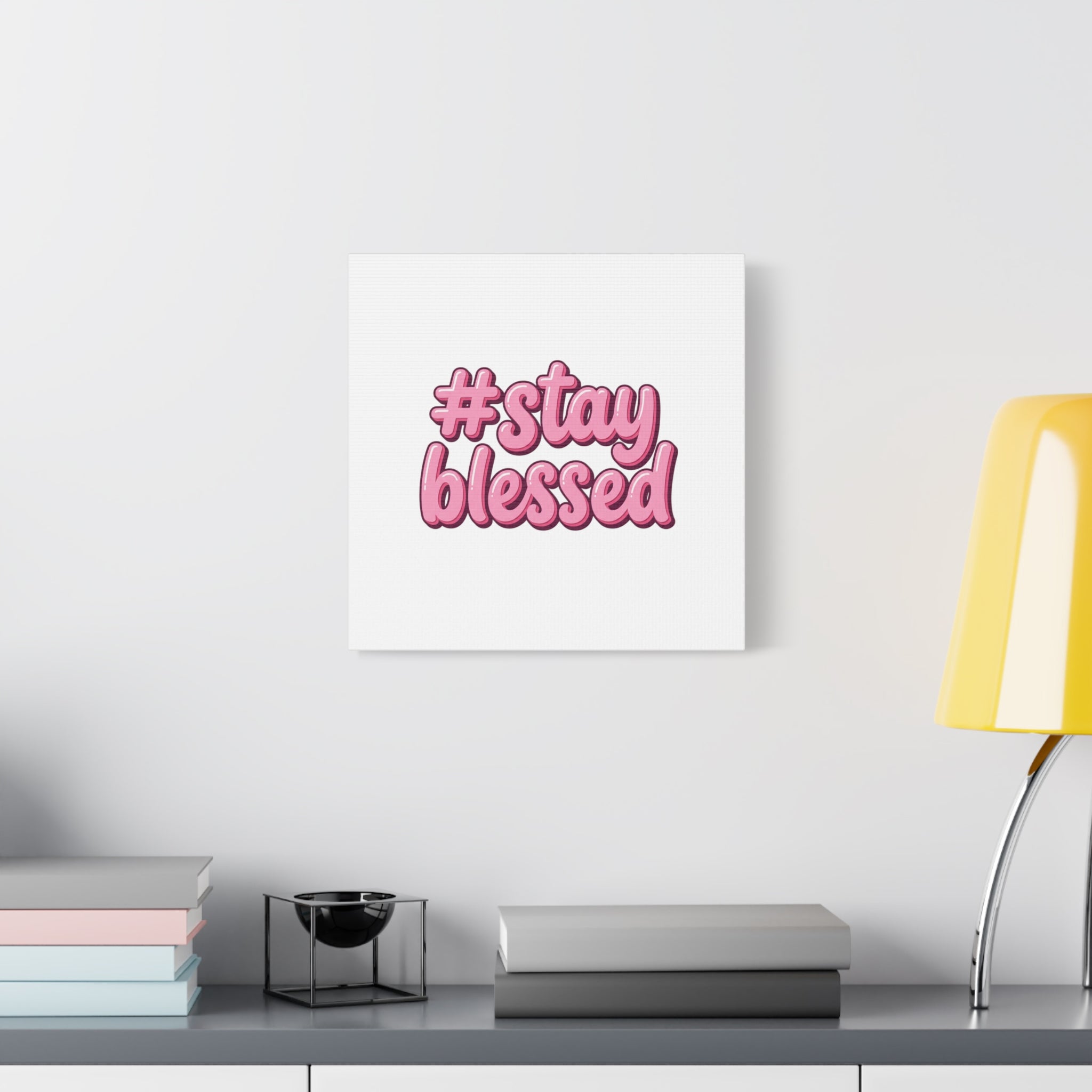 Stay Blessed Canvas, Christian Easter Scripture Wall Art | Pastel Faith Decor