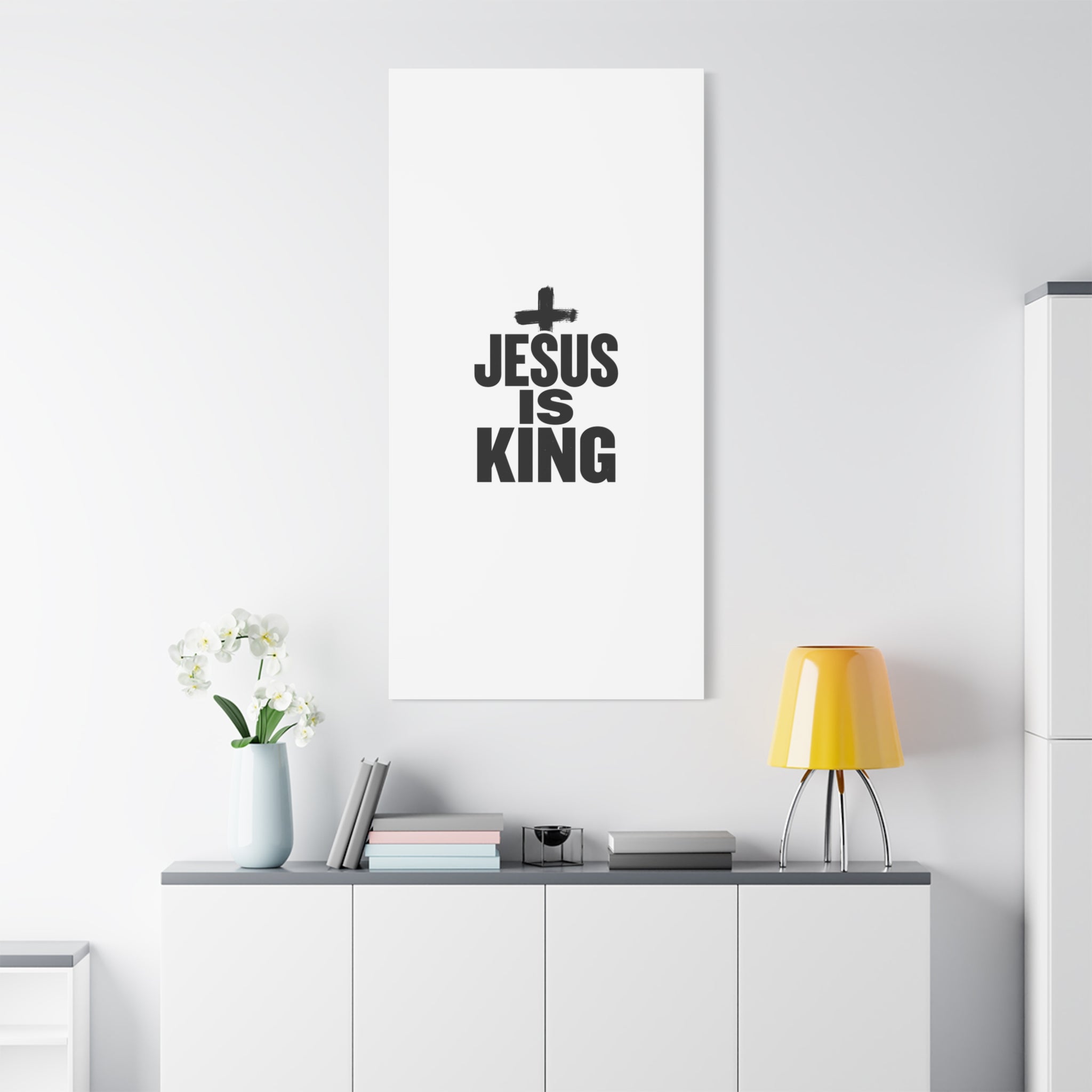 Jesus Is King Canvas | Christian Easter Wall Art, Faith Resurrection Decor