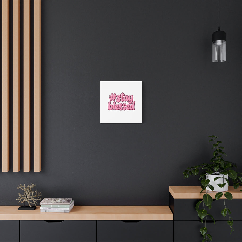 Stay Blessed Canvas, Christian Easter Scripture Wall Art | Pastel Faith Decor