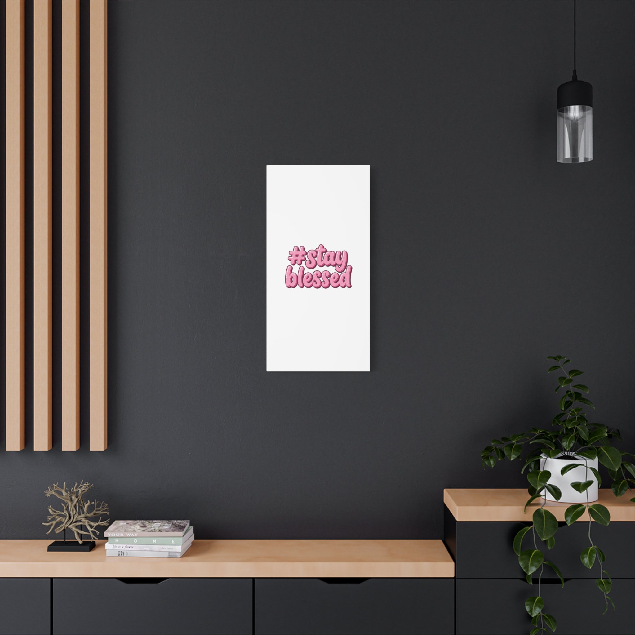 Stay Blessed Canvas, Christian Easter Scripture Wall Art | Pastel Faith Decor