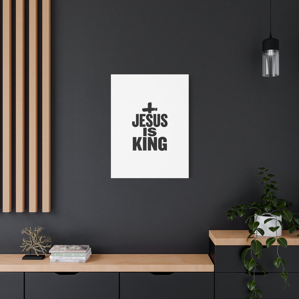 Jesus Is King Canvas | Christian Easter Wall Art, Faith Resurrection Decor