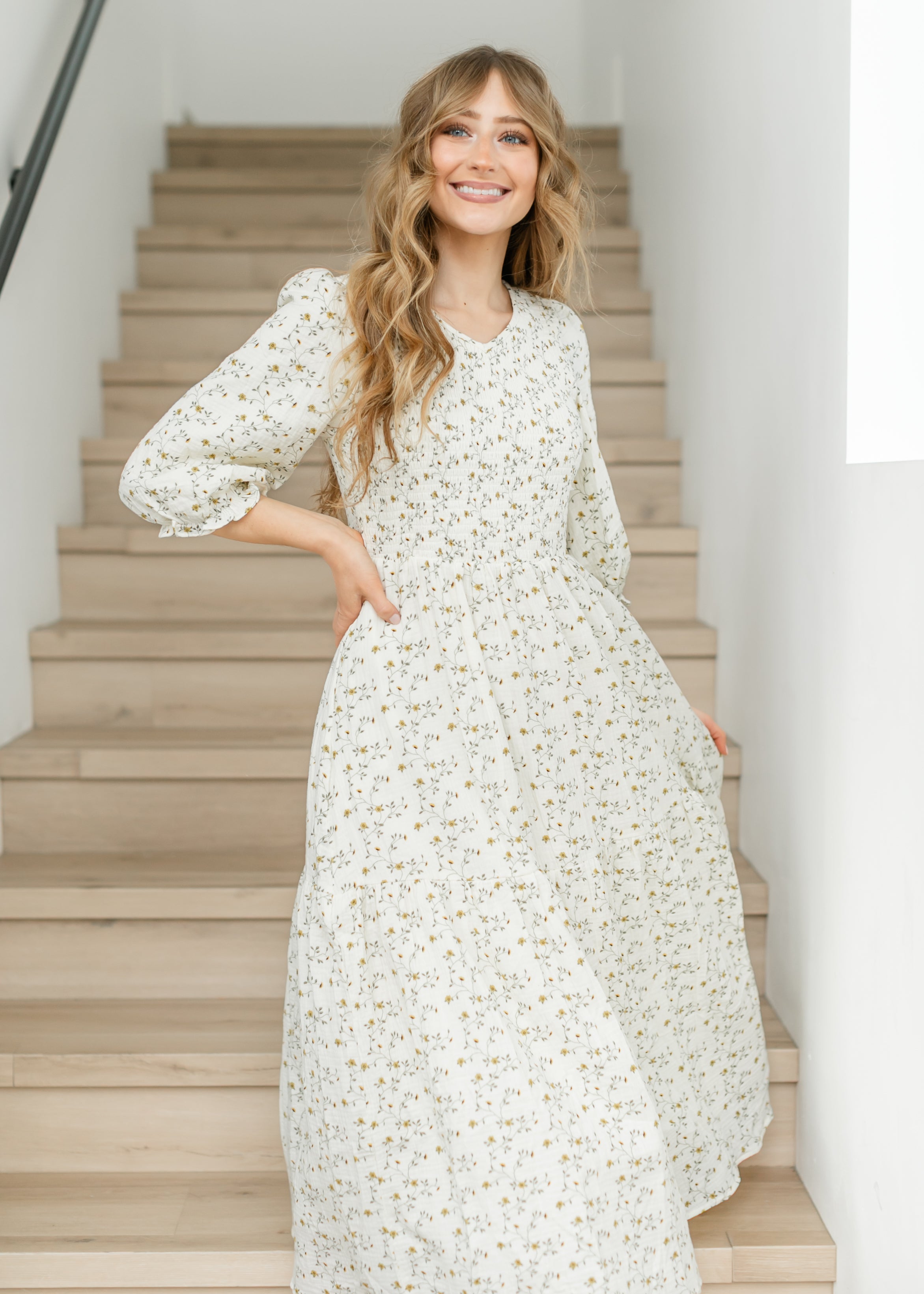 Flora Smocked Midi Dress